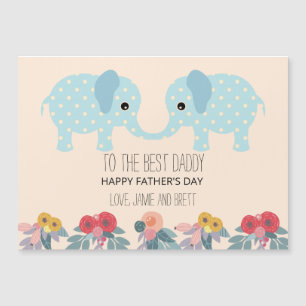 Tarjeta del día del padre de los gemelos   Elefant