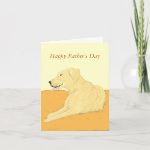 Tarjeta del Día del Padre de los labradores dorado
