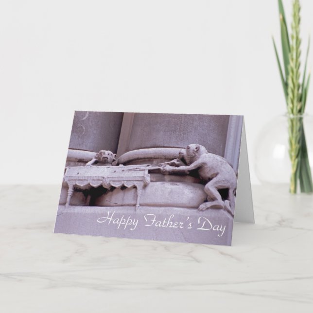 Tarjeta del día del padre de los monos (Anverso)