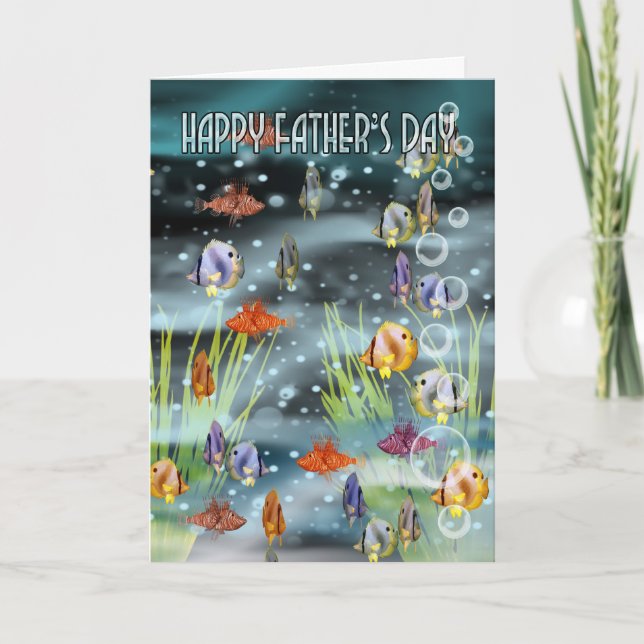 Tarjeta del Día del Padre de los Peces - Tarjeta d (Anverso)