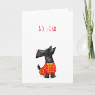 Tarjeta del Día del Padre de los perros escoceses