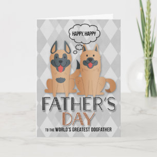 Tarjeta del Día del Padre de los Perros Personalizado y Ar