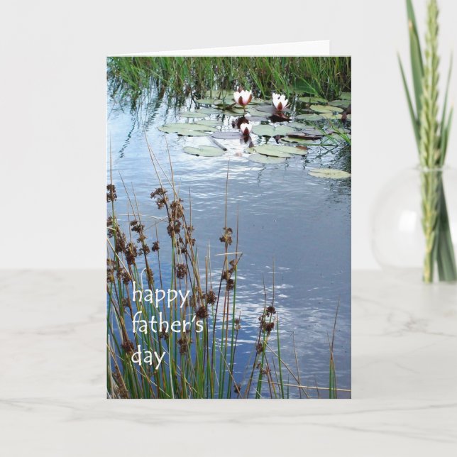 Tarjeta del Día del Padre de los Waterlilies (Anverso)