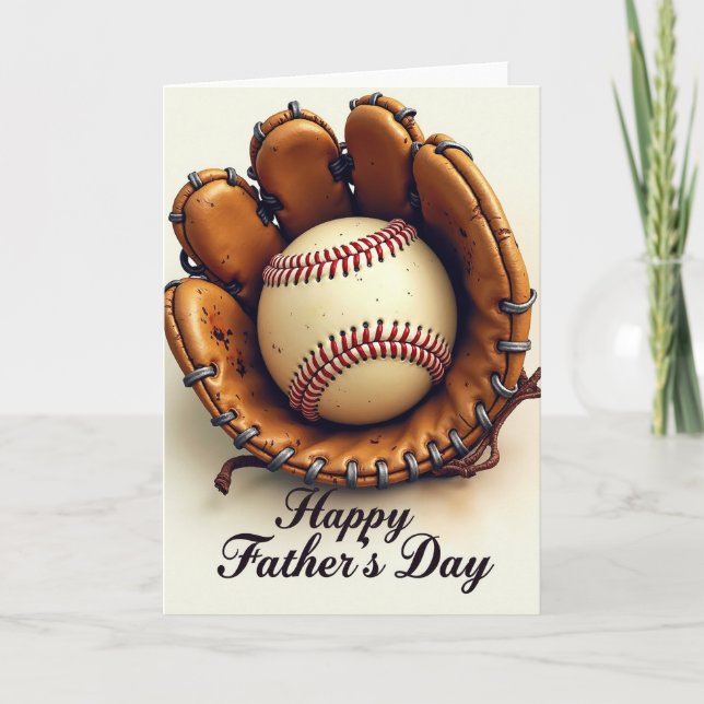 Tarjeta del Día del Padre de Mitón de Cuero (Anverso)