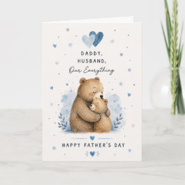 Tarjeta del Día del Padre de nuestro oso de acuare