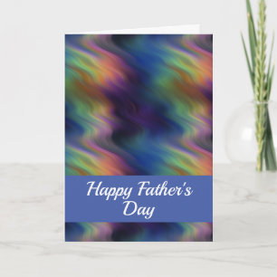 Tarjeta del Día del Padre de Olas Multicolores Fel