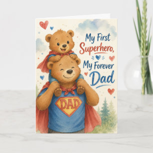 Tarjeta del Día del Padre de Osito Adorable