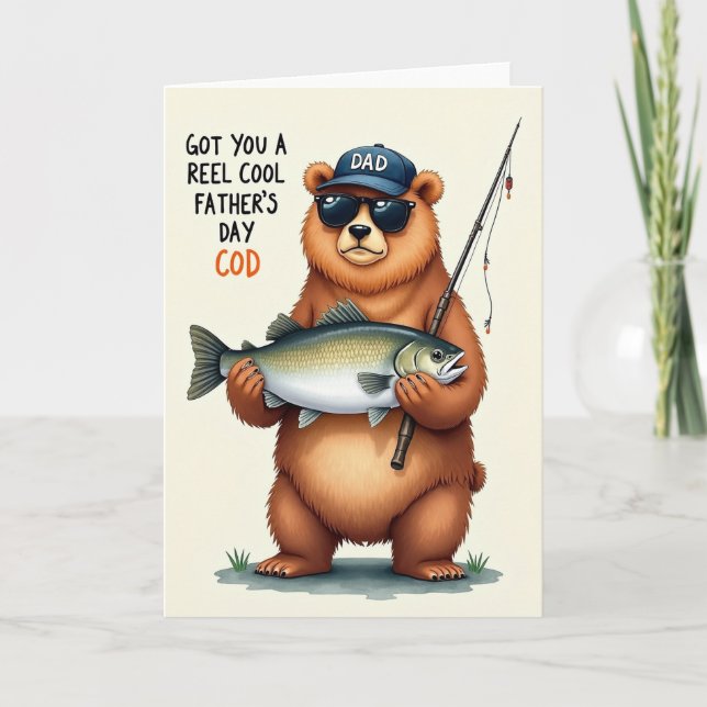 Tarjeta del Día del Padre de Osos Divertidos (Anverso)