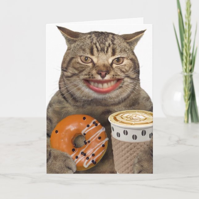Tarjeta del día del padre de papá de gato (Anverso)