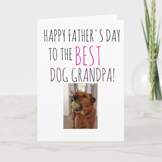 Tarjeta del Día del Padre de perro a perro GRANDPA (Anverso)