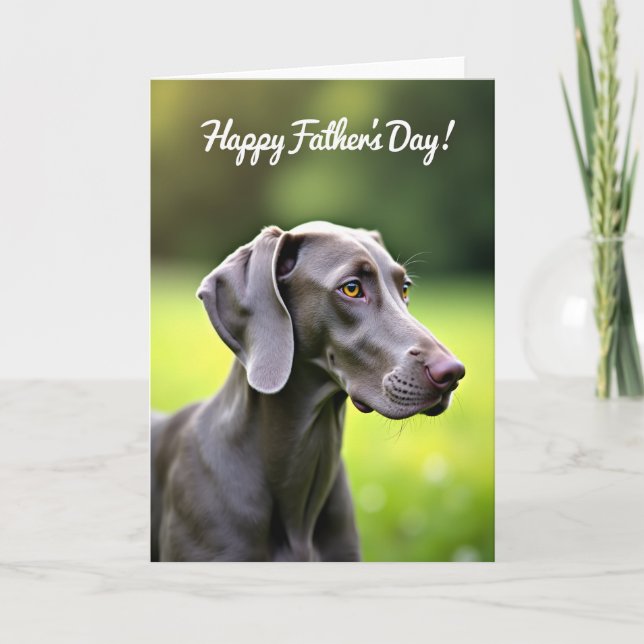 Tarjeta del Día del Padre de Perro Verde (Anverso)