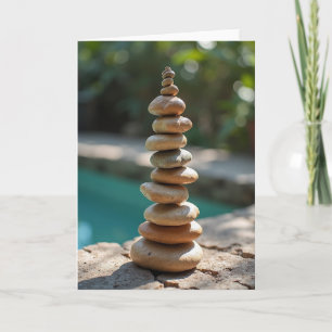 Tarjeta del Día del Padre de Piedras Equilibradas