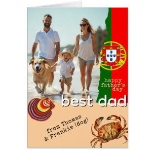 Tarjeta del Día del Padre de Portugal, bandera por