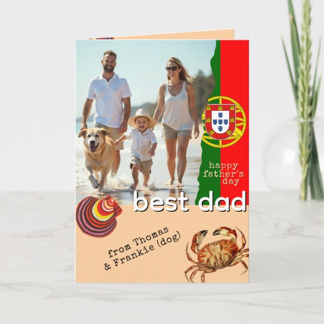 Tarjeta del Día del Padre de Portugal, bandera por (Anverso)