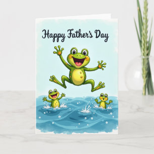 Tarjeta del Día del Padre de Rana Saltarina