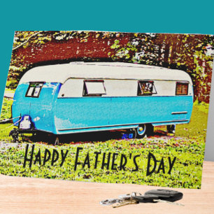 Tarjeta del Día del Padre de remolque de campament