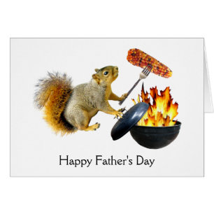 Tarjeta del Día del Padre de Squirrel BBQ