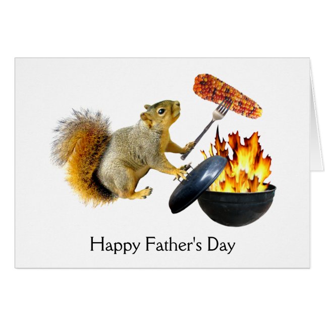 Tarjeta del Día del Padre de Squirrel BQ (Anverso (Horizontal))