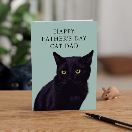 Tarjeta del día del padre de tu gato negro