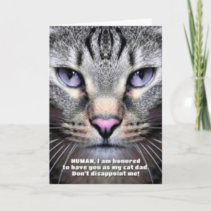 Tarjeta del día del padre de un gato