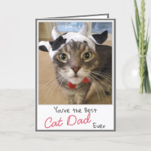 Tarjeta del día del padre de un gato amante del ga