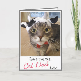 Tarjeta del día del padre de un gato amante del ga