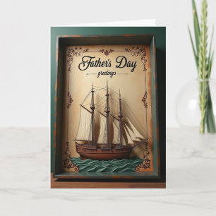 Tarjeta del Día del Padre de Vela Vintage