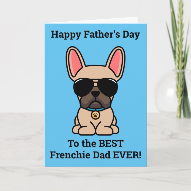 Tarjeta del Día del Padre del Bulldog Francés Fawn (Anverso)