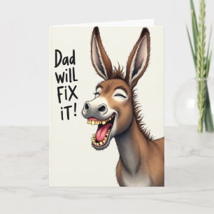 Tarjeta del Día del Padre del Burro que se Ríe