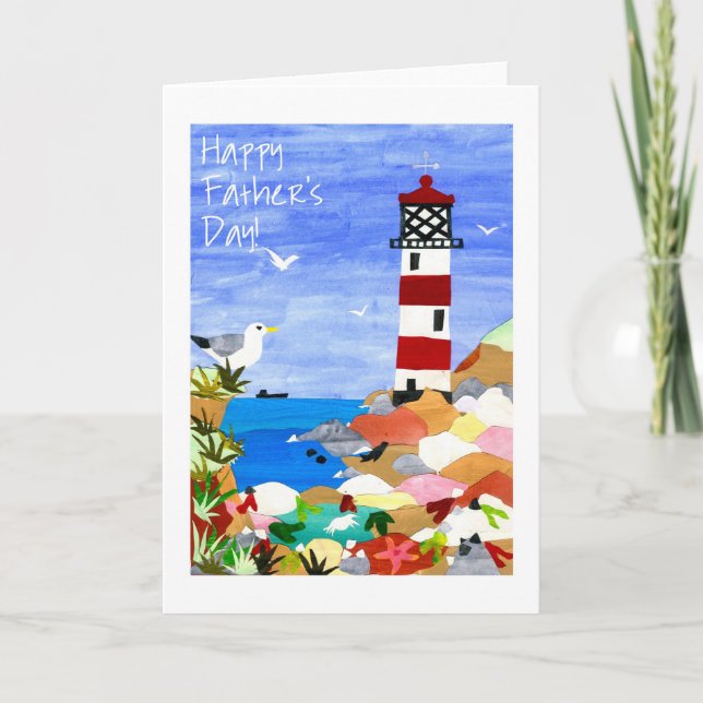 Tarjeta del día del padre del faro (Anverso)