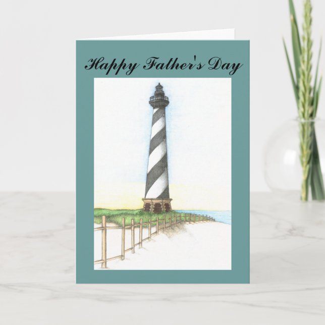 Tarjeta del Día del Padre del Faro de Hatteras (Anverso)