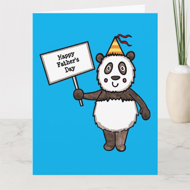 Tarjeta del día del padre del Fiesta Panda persona (Anverso)