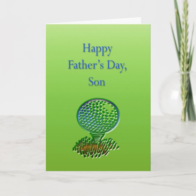Tarjeta del Día del Padre del Hijo del Golf (Anverso)