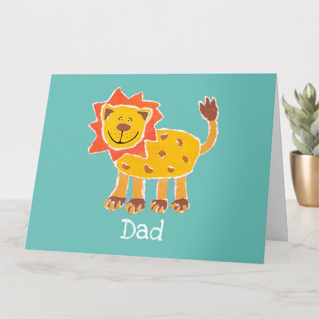 Tarjeta del Día del Padre del León Bonito Personal (Planta pequeña)