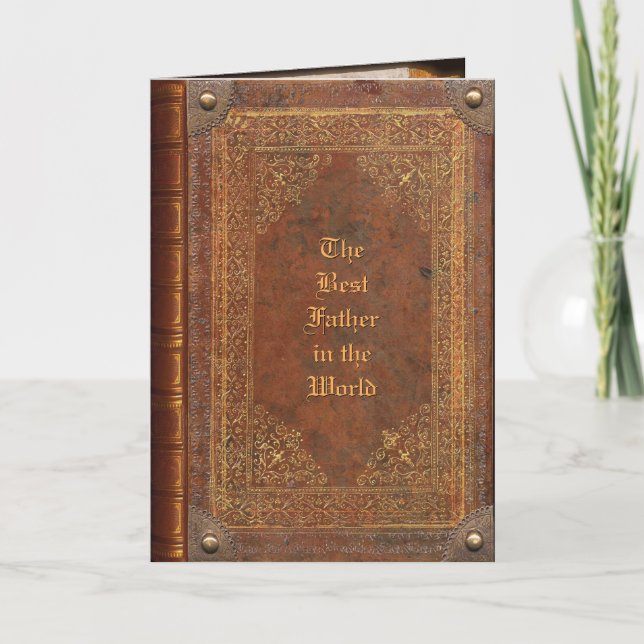 Tarjeta del Día del Padre del Libro Antiguo (perso (Anverso)