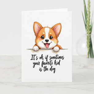 Tarjeta del Día del Padre del Niño con Perro Diver