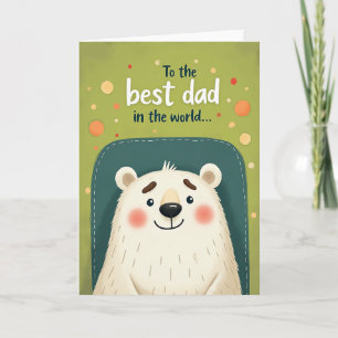 Tarjeta del Día del Padre del Oso Blanco Amable