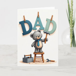 Tarjeta del Día del Padre del Oso Ingenioso