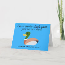tarjeta del día del padre del "pato afortunado"