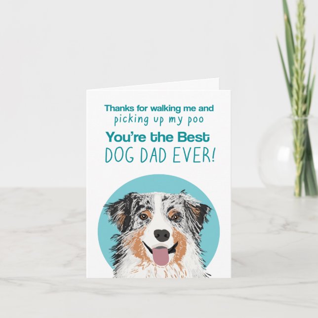 Tarjeta del día del padre del perro australiano (Anverso)