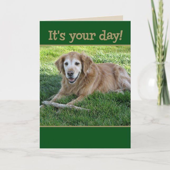 Tarjeta del día del padre del recuperador de oro (Anverso)