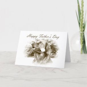 Tarjeta del día del padre del recuperador de oro
