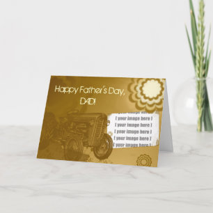 Tarjeta del Día del Padre del Tractor: Añadir tu f