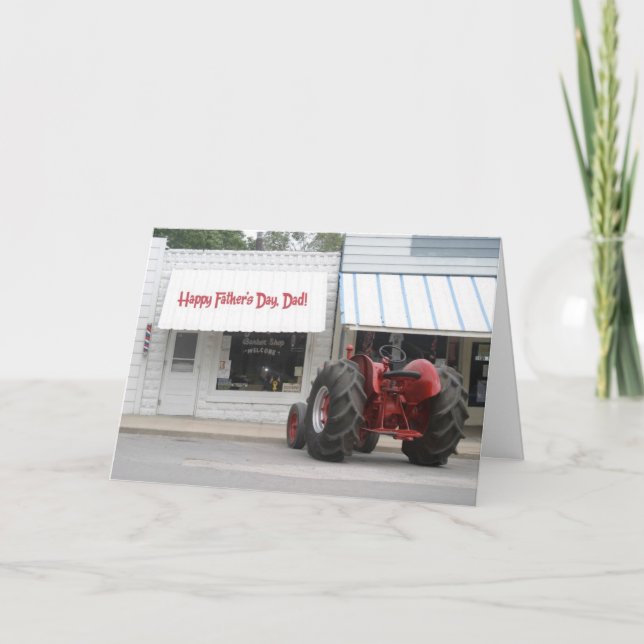 Tarjeta del Día del Padre del Tractor - Personaliz (Anverso)