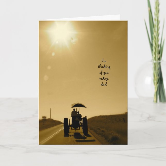 Tarjeta del Día del Padre del Tractor: Silhouette  (Anverso)