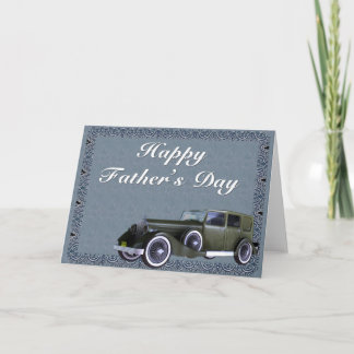 Tarjeta del día del padre del viejo auto viejo fel