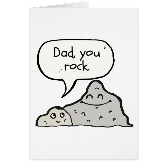 Tarjeta del día del padre, divertida, papá tú roca (Frente)