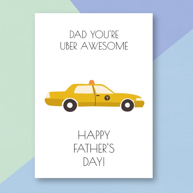 Tarjeta del Día del Padre Divertido de Papá Taxi (Subido por el creador)