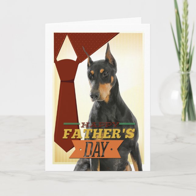 Tarjeta del Día del Padre Doberman (Anverso)
