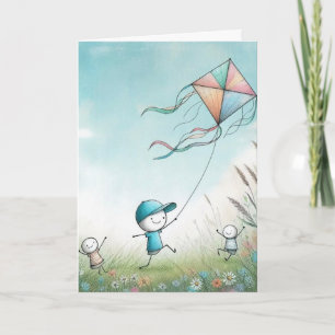 Tarjeta del Día del Padre doblada-Papá figura de p